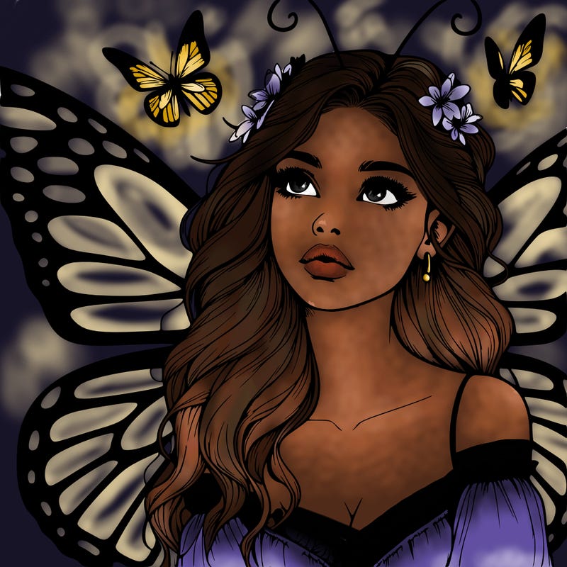 butterfly fairy realistic girl