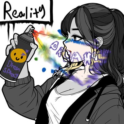 a realistic girl spray, painting