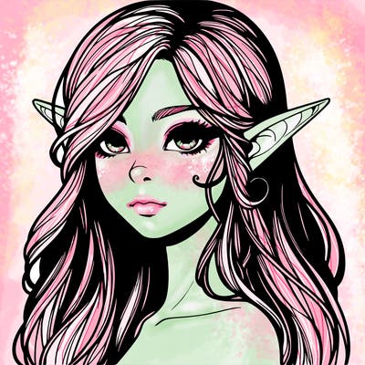 elf girl realistic dark fantasy