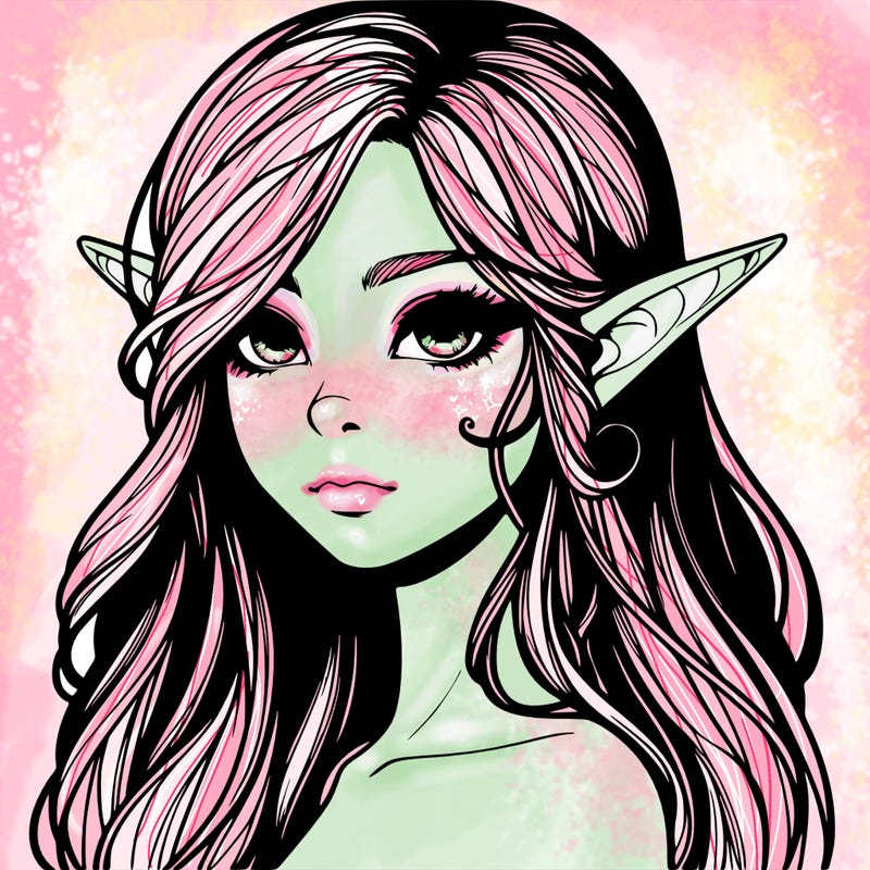 elf girl realistic dark fantasy