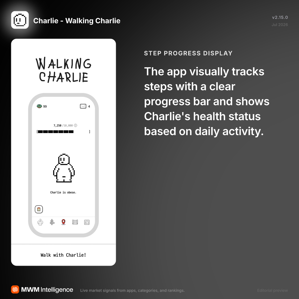 Charlie - Walking Charlie - Health & Fitness App | MWM