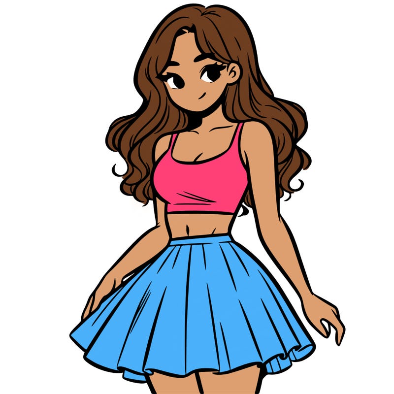 woman in a skirt and crop top