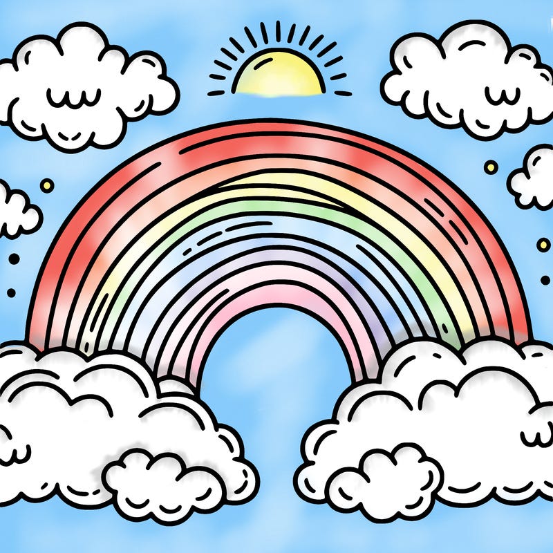 a rainbow above the clouds