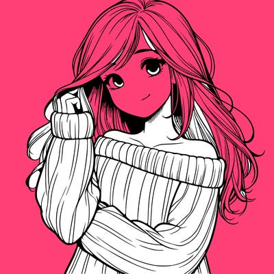 girl with sweater realistic