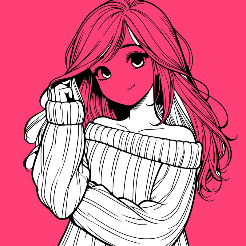girl with sweater realistic