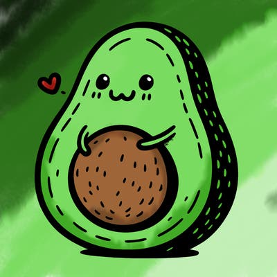 an avocado hugging an avocado