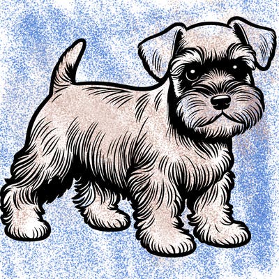 realistic dog thats a mini snowser thats cute