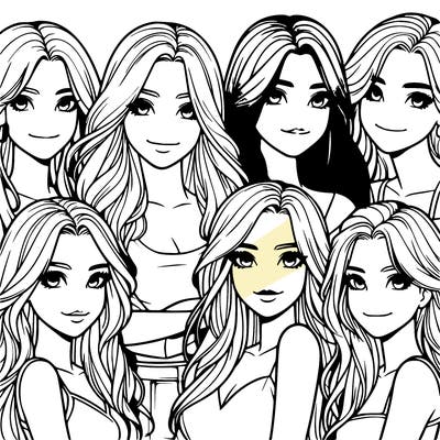 a group of realistic girls