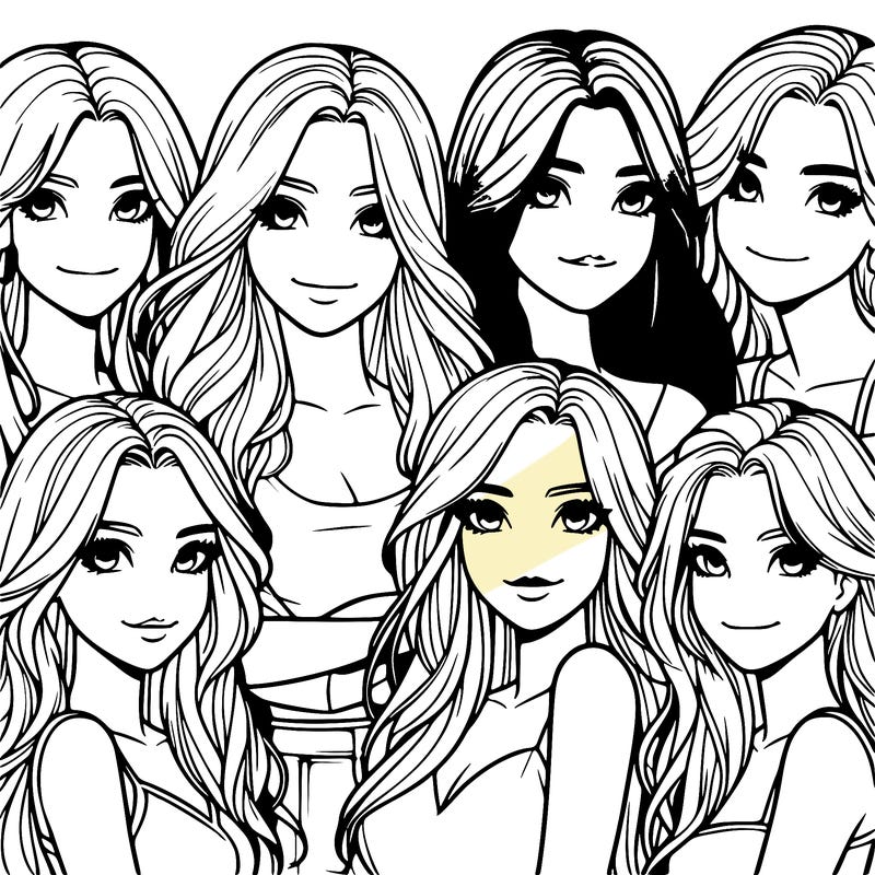 a group of realistic girls