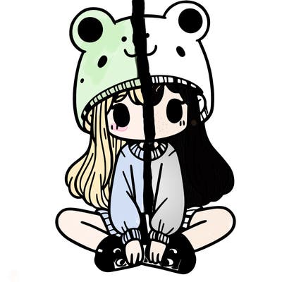 a girl wearing a frog hat and some frog socks