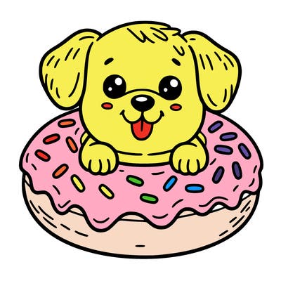 dog in a donut