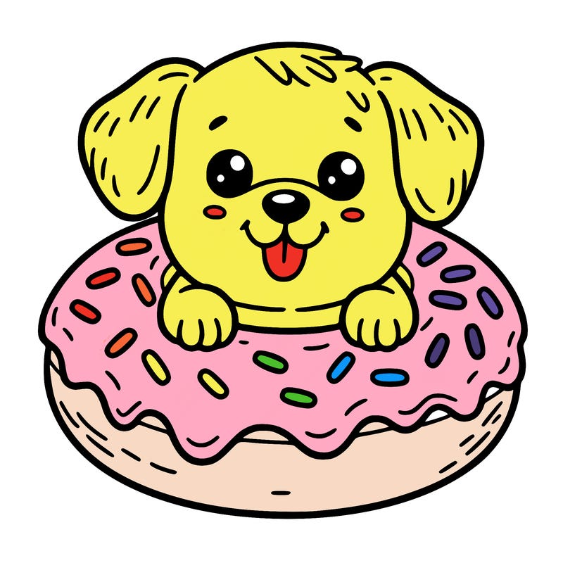 dog in a donut