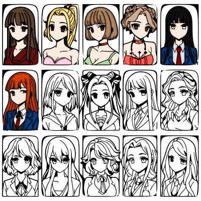 girls that look diffrent anime