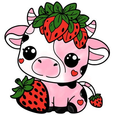 cute strawberry cow