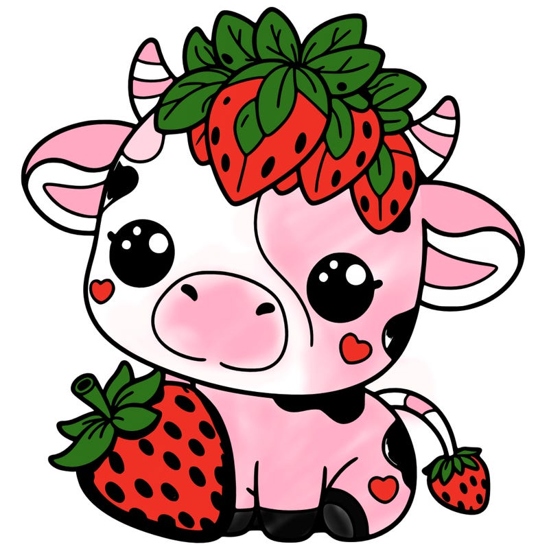 cute strawberry cow