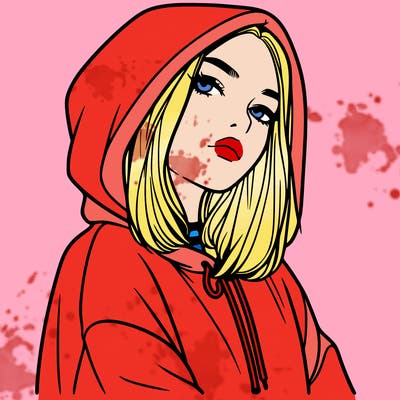 a realistic girl in a hoodie