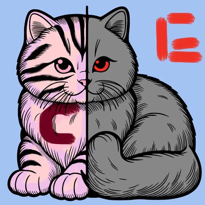 realistic split cat