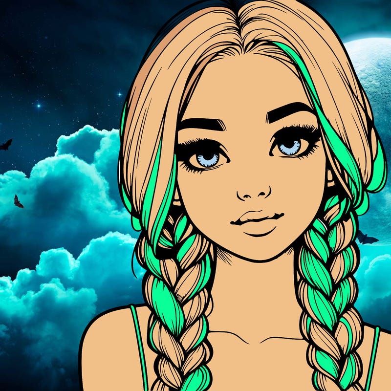 realistic girl with braids