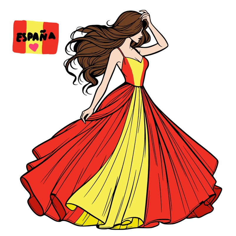 realistic woman with dress flowing in the wind