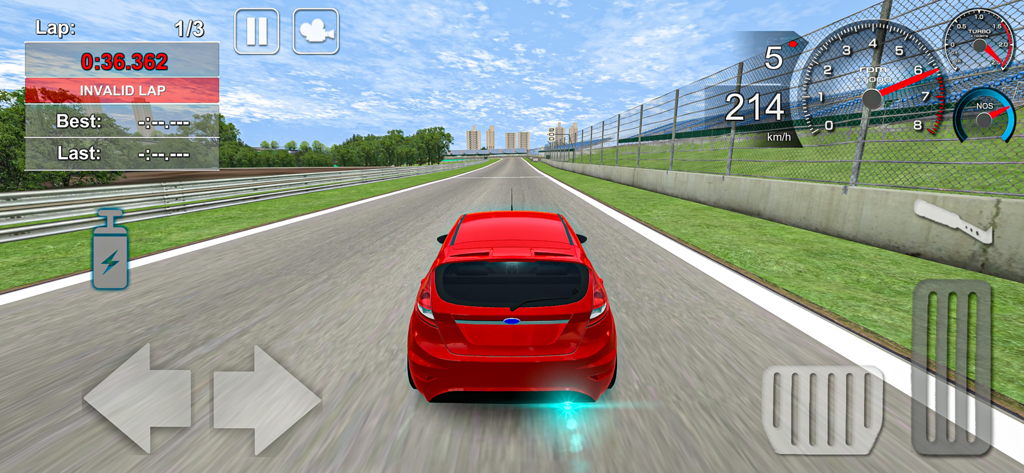 Fast Lap Racing - Red car driving on a race track in Fast Lap Racing mobile game