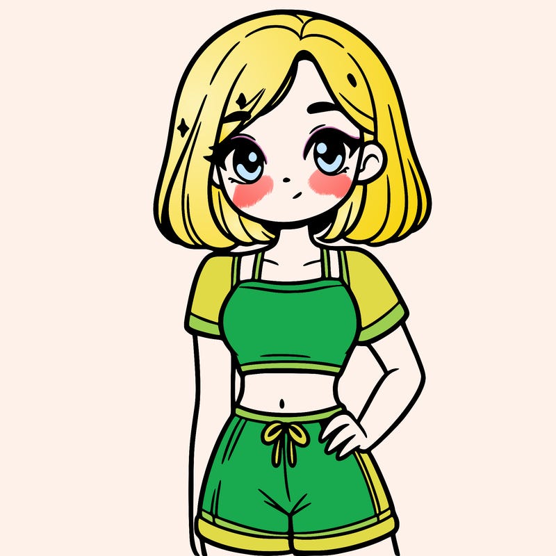 a cute teenage girl wearing a crop top and shorts