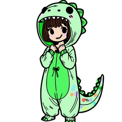 dino onesies on girl