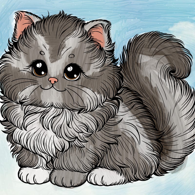 super fluffy realistic kitten