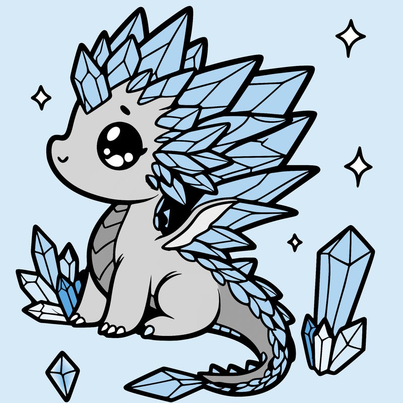 little cute crystal dragon