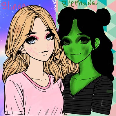 two girls realistic
