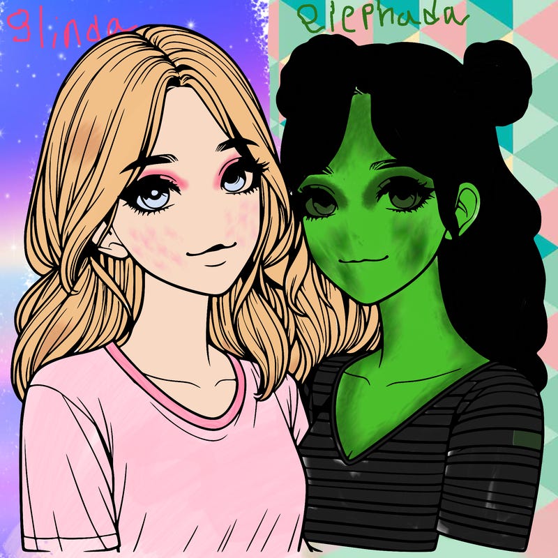 two girls realistic