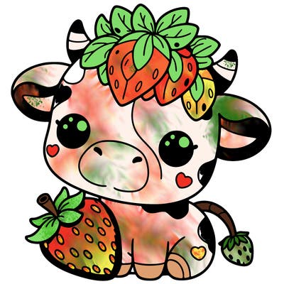 cute strawberry cow