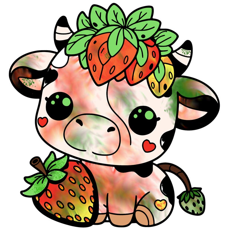 cute strawberry cow