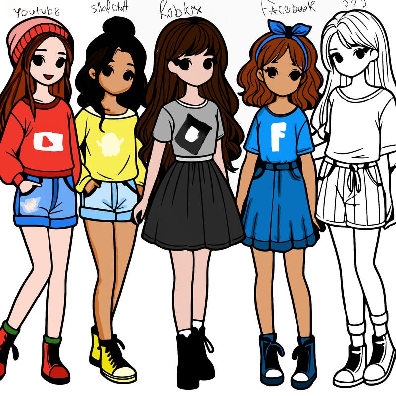 a group of five girls