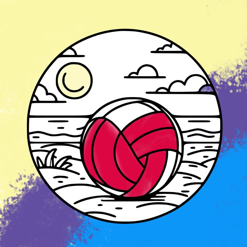 volleyball on a beach