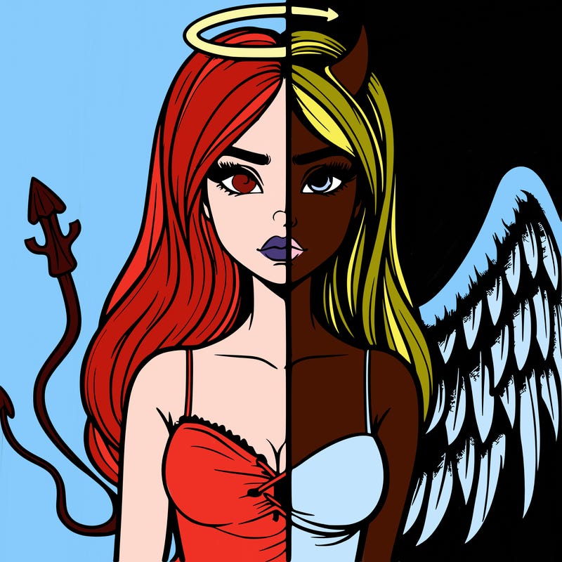 devil vs angel realistic girl