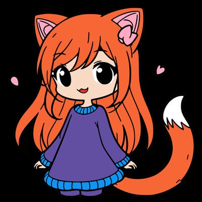 girl with cat ears and tail