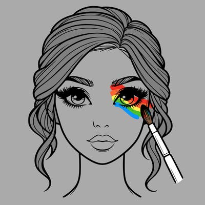 realistic person with makeup