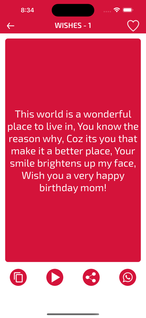 Birthday Wishes & Cards - Un souhait d'anniversaire sincère pour une mère affiché sur une carte numérique rouge