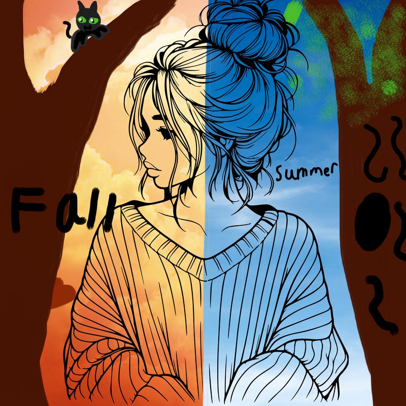 realistic girl wearing a messy bun and an oversized sweater