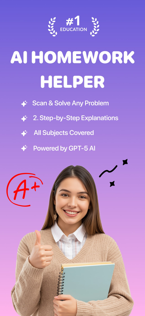 Socratic Homework AI - Pantalla de la aplicación Socratic AI Homework Helper con un estudiante y las características clave de aprendizaje