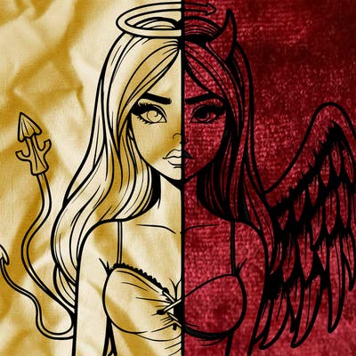 devil vs angel realistic girl