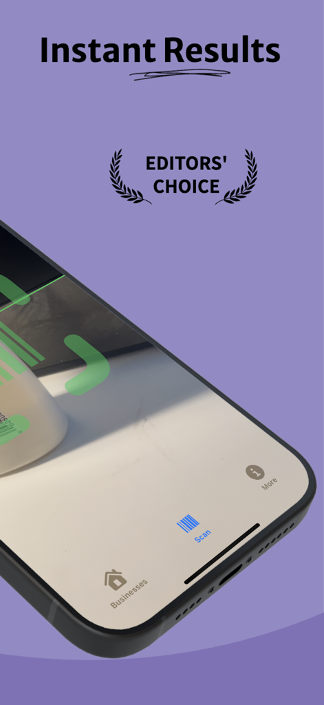 Canada Made - Canada Made app barcode scanner interface showing instant results and editors choice award