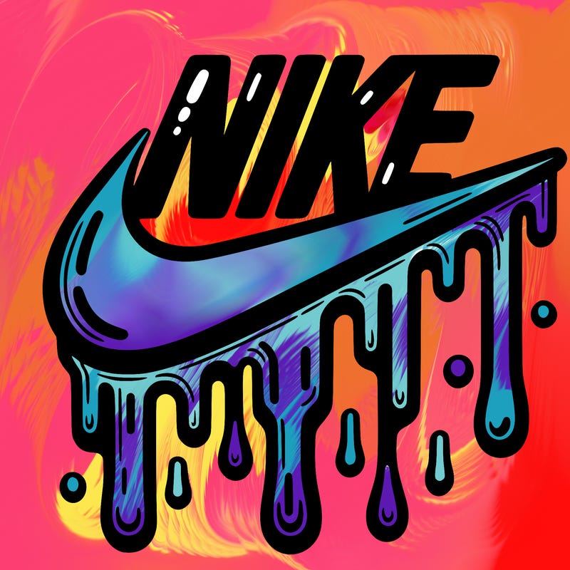 dripping nike logo