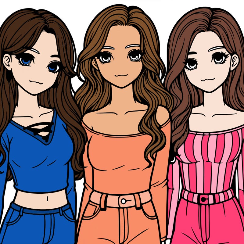 a group of realistic girls