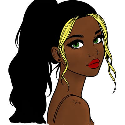 realistic pretty girl with high pony tail