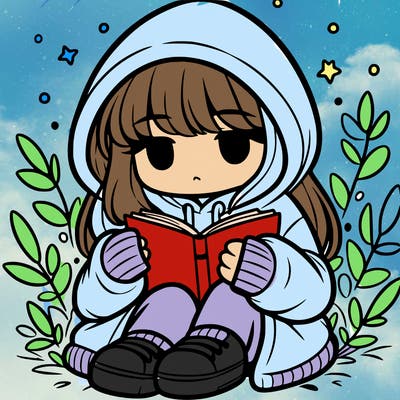 girl in oversized hoodie reading a book
