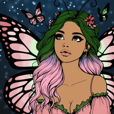 butterfly fairy realistic girl