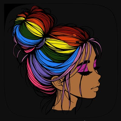 realistic girl with a messy bun