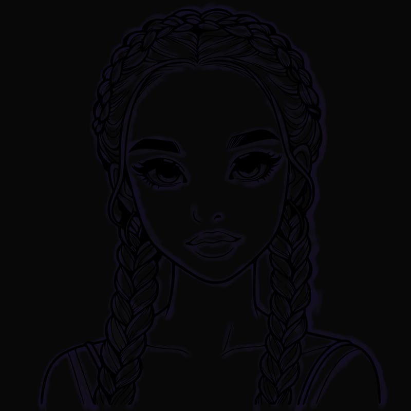 realistic girl with braids