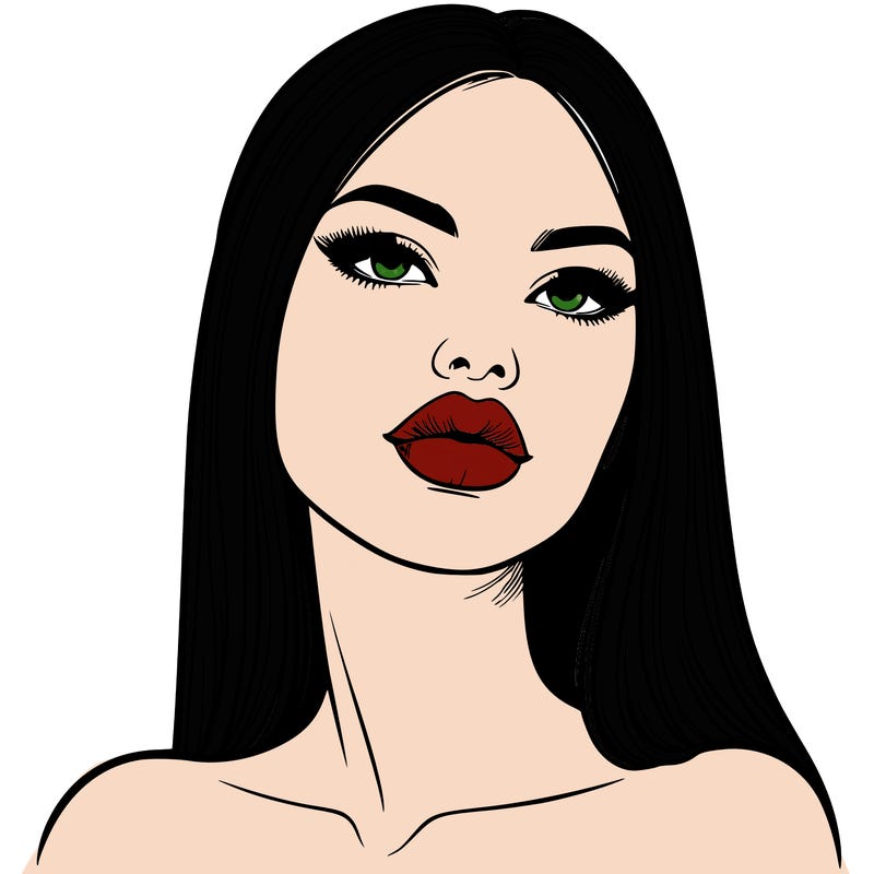realistic woman with full lips